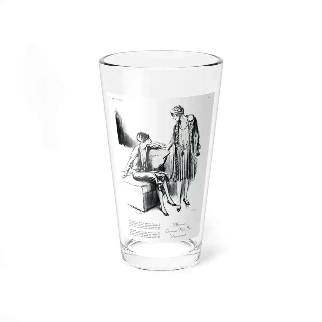 Paris Draws a New Color Line (1), Harper's Bazaar, April 1927 (Magazine Illustration) Pint Glass 16oz 16oz - Go Mug Yourself