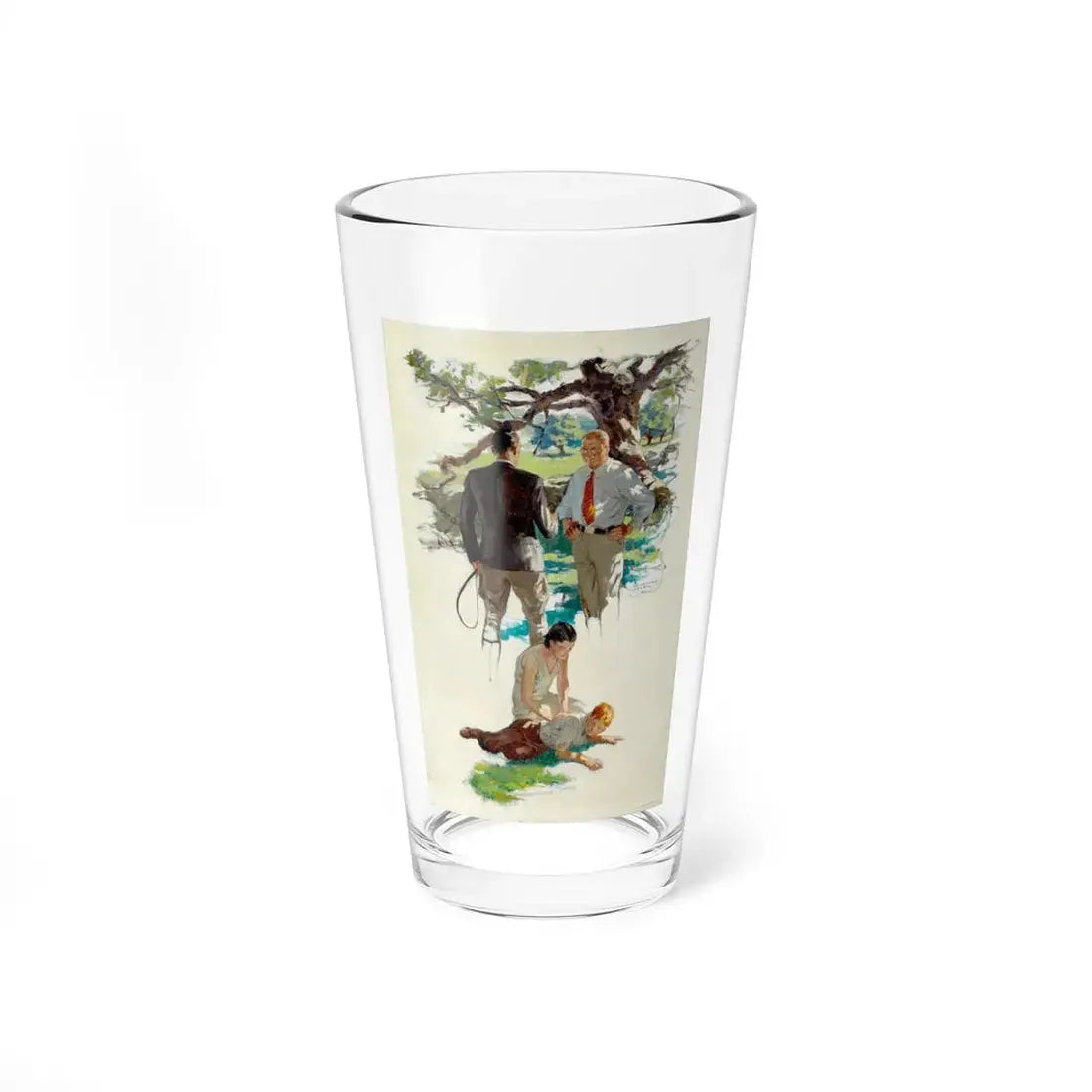 Park Scene (Magazine Illustration) Pint Glass 16oz 16oz - Go Mug Yourself