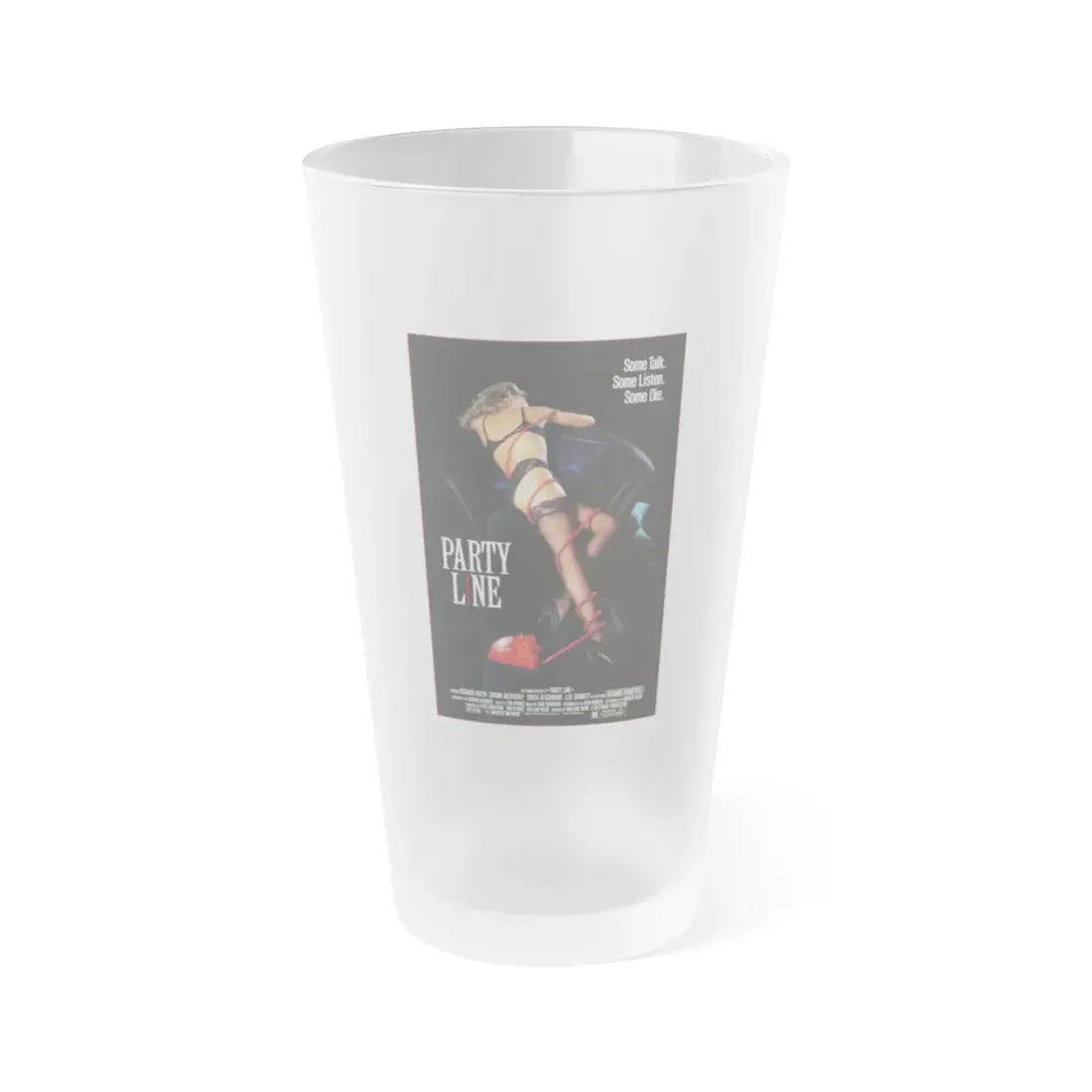 PARTY LINE 1988 Movie Poster - Frosted Pint Glass 16oz 16oz Frosted - Go Mug Yourself