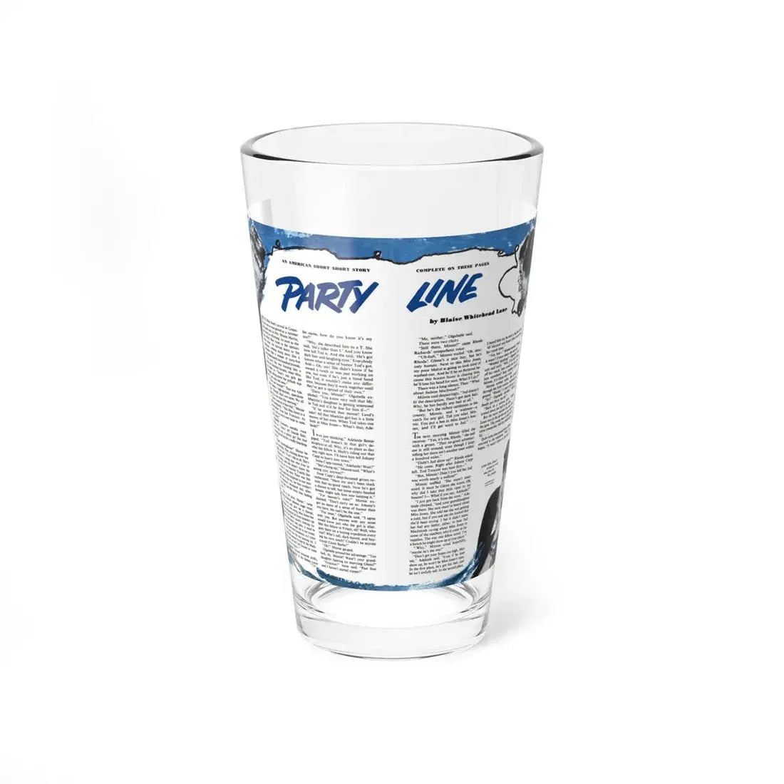 Party Line, The American Magazine, February 1952 (Magazine Illustration) Pint Glass 16oz 16oz - Go Mug Yourself