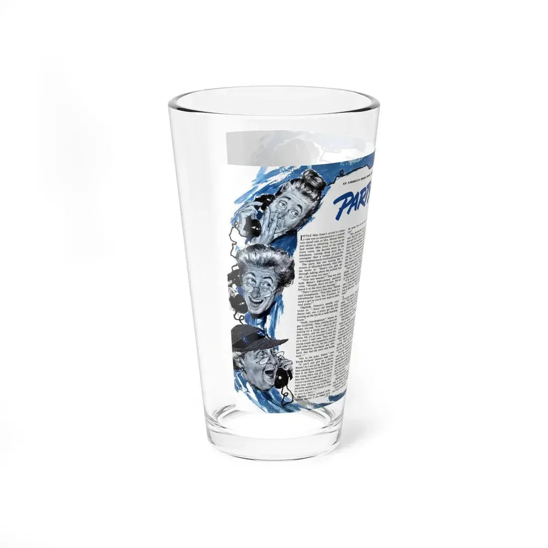 Party Line, The American Magazine, February 1952 (Magazine Illustration) Pint Glass 16oz - Go Mug Yourself