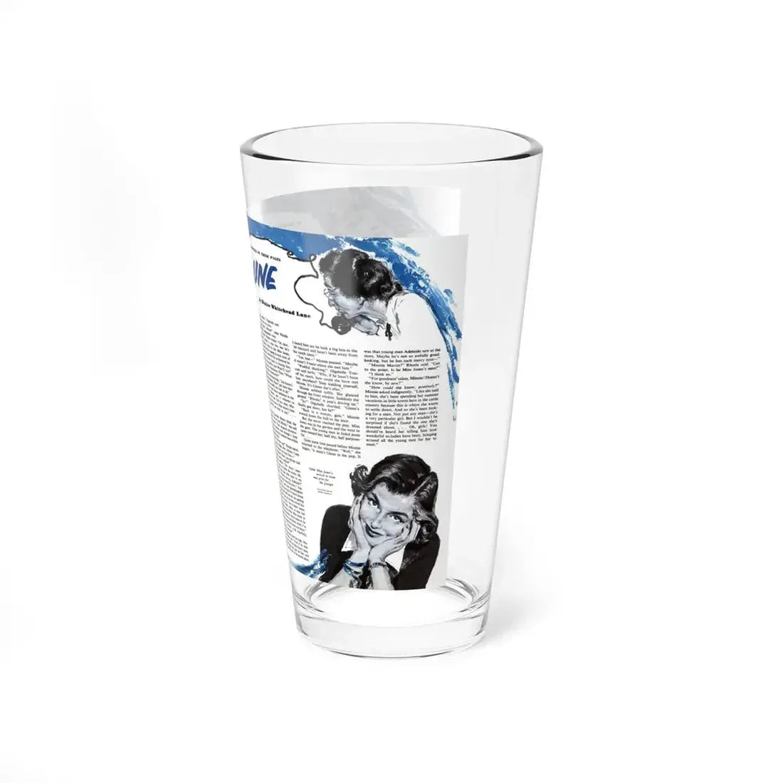 Party Line, The American Magazine, February 1952 (Magazine Illustration) Pint Glass 16oz - Go Mug Yourself