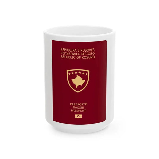 Passport Of Kosovo - White Coffee Mug 15oz - Go Mug Yourself