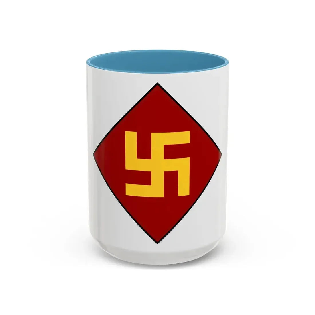 Patch of the 45th Infantry Division 19241939 (U.S. Army) Accent Coffee Mug 15oz Light Blue - Go Mug Yourself