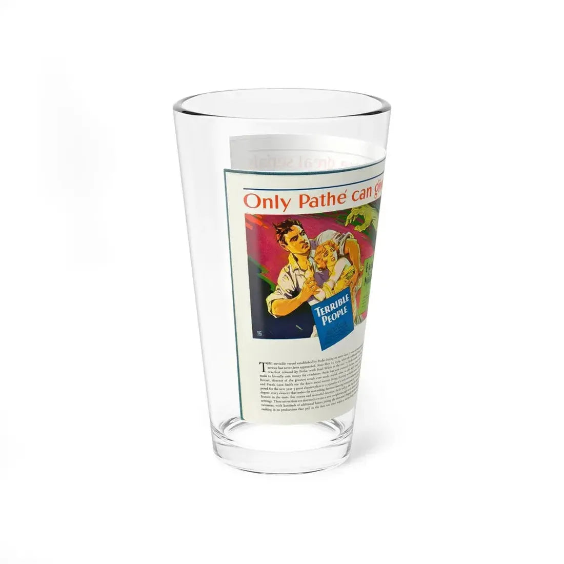Pathe' Exhibitor's Book (1928-1929) 3 (Magazine Illustration) Pint Glass 16oz - Go Mug Yourself
