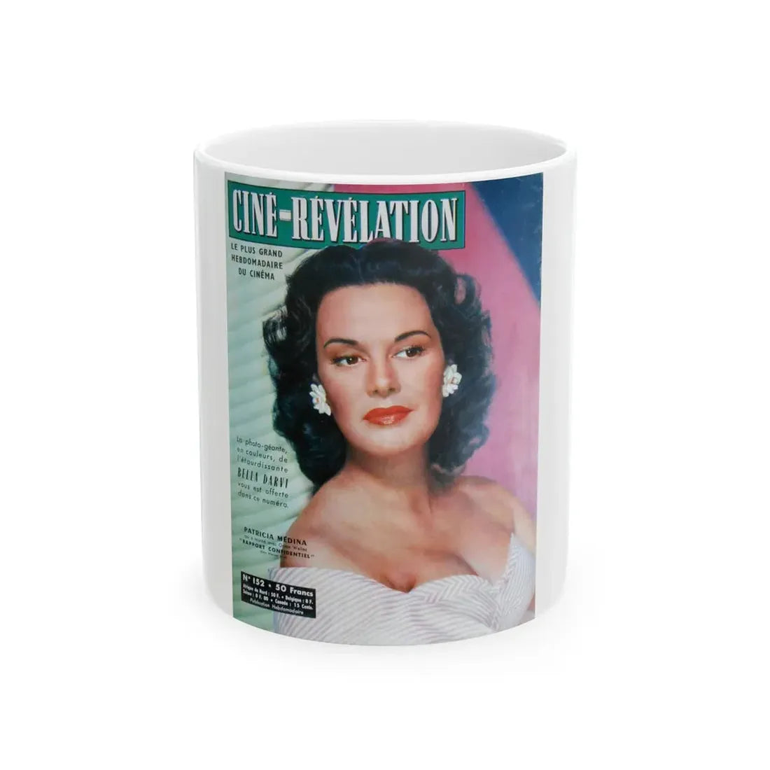 Patricia Medina #115 - Mag. Cover (Vintage Female Icon) White Coffee Mug 11oz - Go Mug Yourself