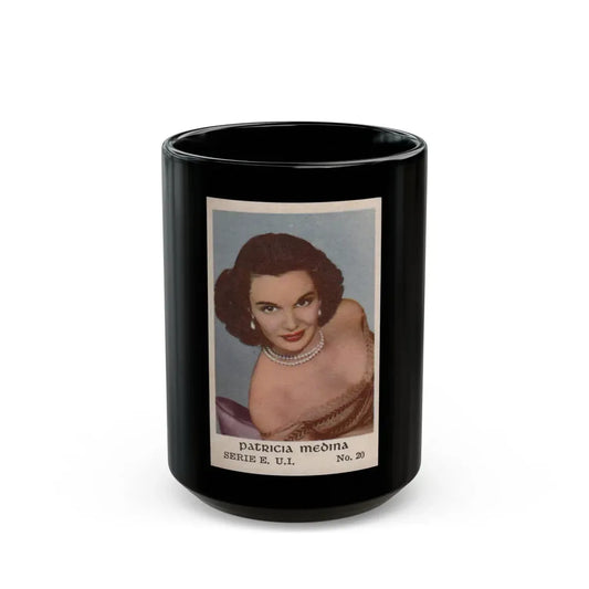 Patricia Medina #46 (Vintage Female Icon) Black Coffee Mug 15oz - Go Mug Yourself