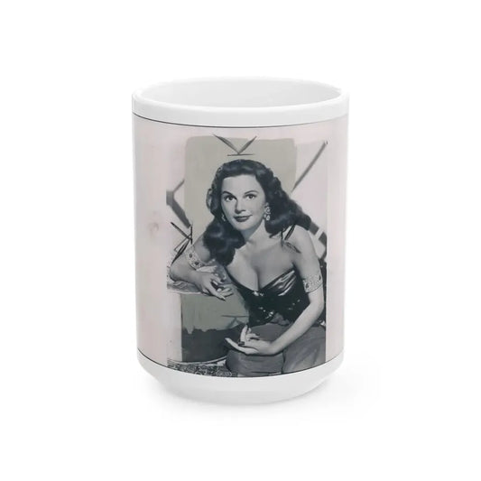 Patricia Medina #71 (Vintage Female Icon) White Coffee Mug 15oz - Go Mug Yourself