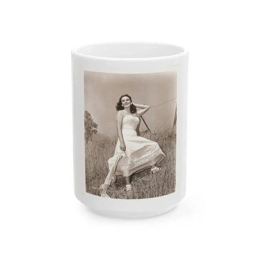 Patricia Medina #77 (Vintage Female Icon) White Coffee Mug 15oz - Go Mug Yourself