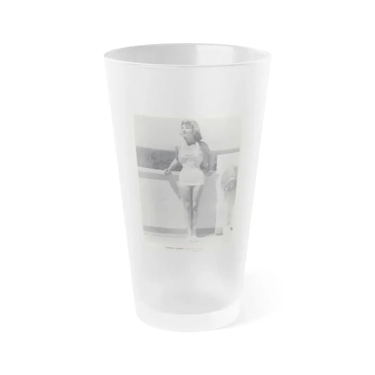 Patricia Owens #05 (Vintage Female Icon) Frosted Pint Glass 16oz 16oz Frosted - Go Mug Yourself