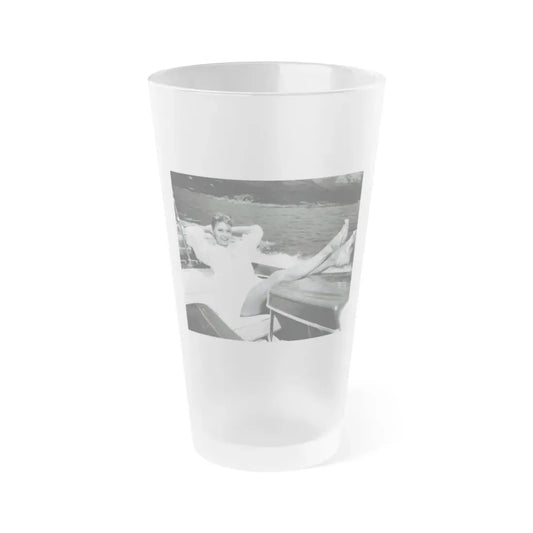 Patricia Owens #22 (Vintage Female Icon) Frosted Pint Glass 16oz 16oz Frosted - Go Mug Yourself