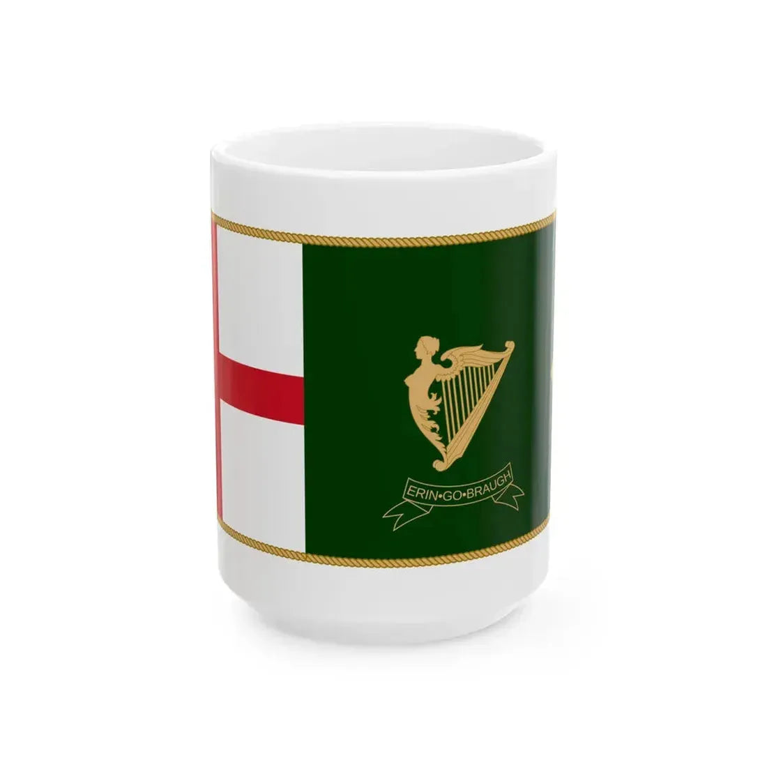 Patrick Keohanes sledge flag (Ireland) White Coffee Mug 15oz - Go Mug Yourself