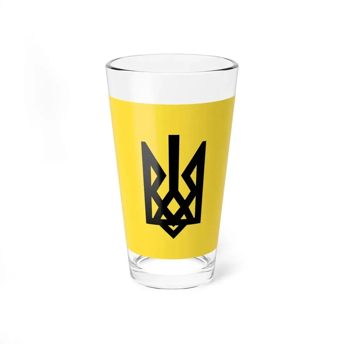 Patriot of Ukraine Tryzub banner (Ukraine) Pint Glass 16oz 16oz - Go Mug Yourself
