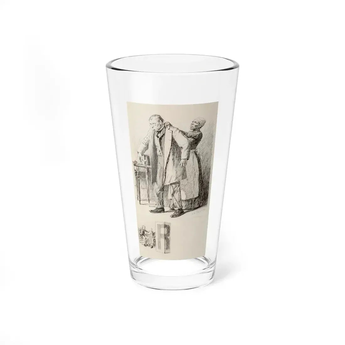 Patsy Helps Relius with His Coat, 1892 (Magazine Illustration) Pint Glass 16oz 16oz - Go Mug Yourself