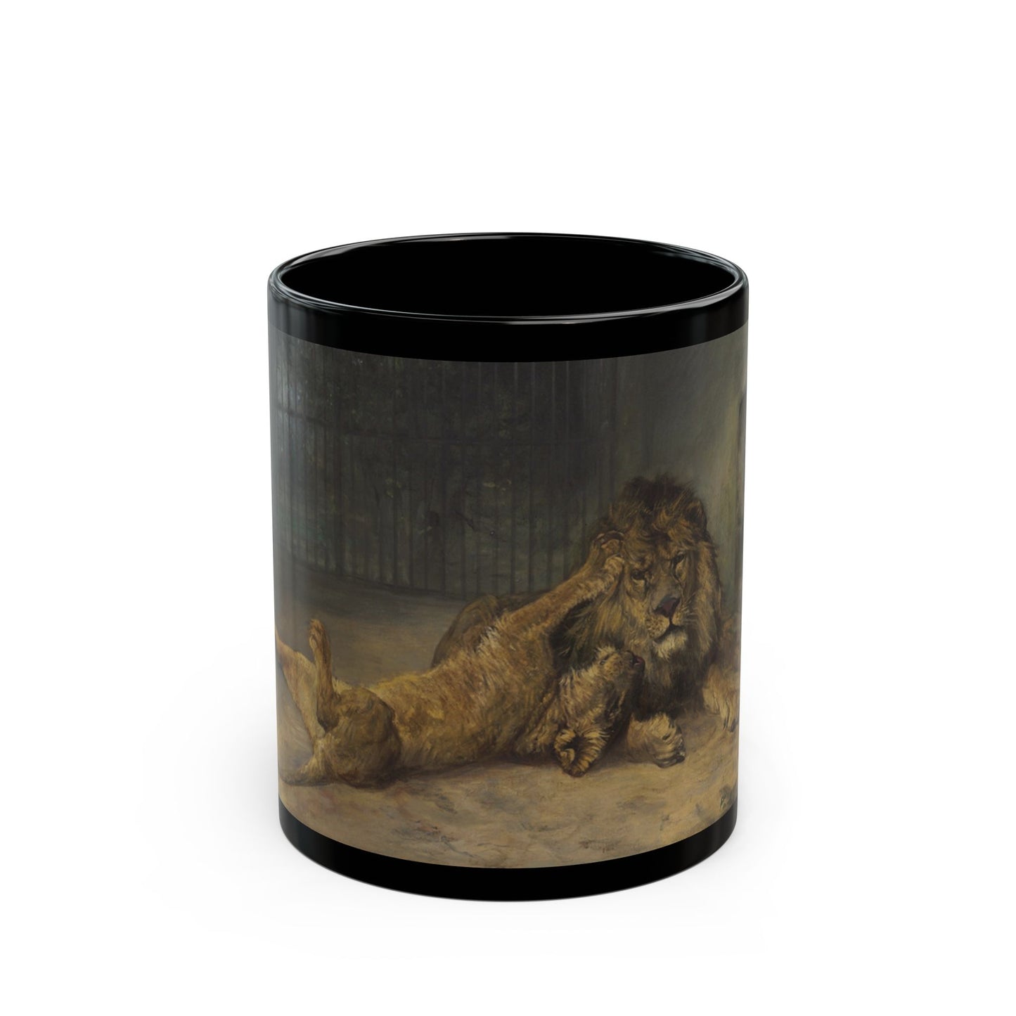 Paul Friedrich Meyerheim (1842-1915) Unwanted Affection - Black Coffee Mug-11oz-Go Mug Yourself