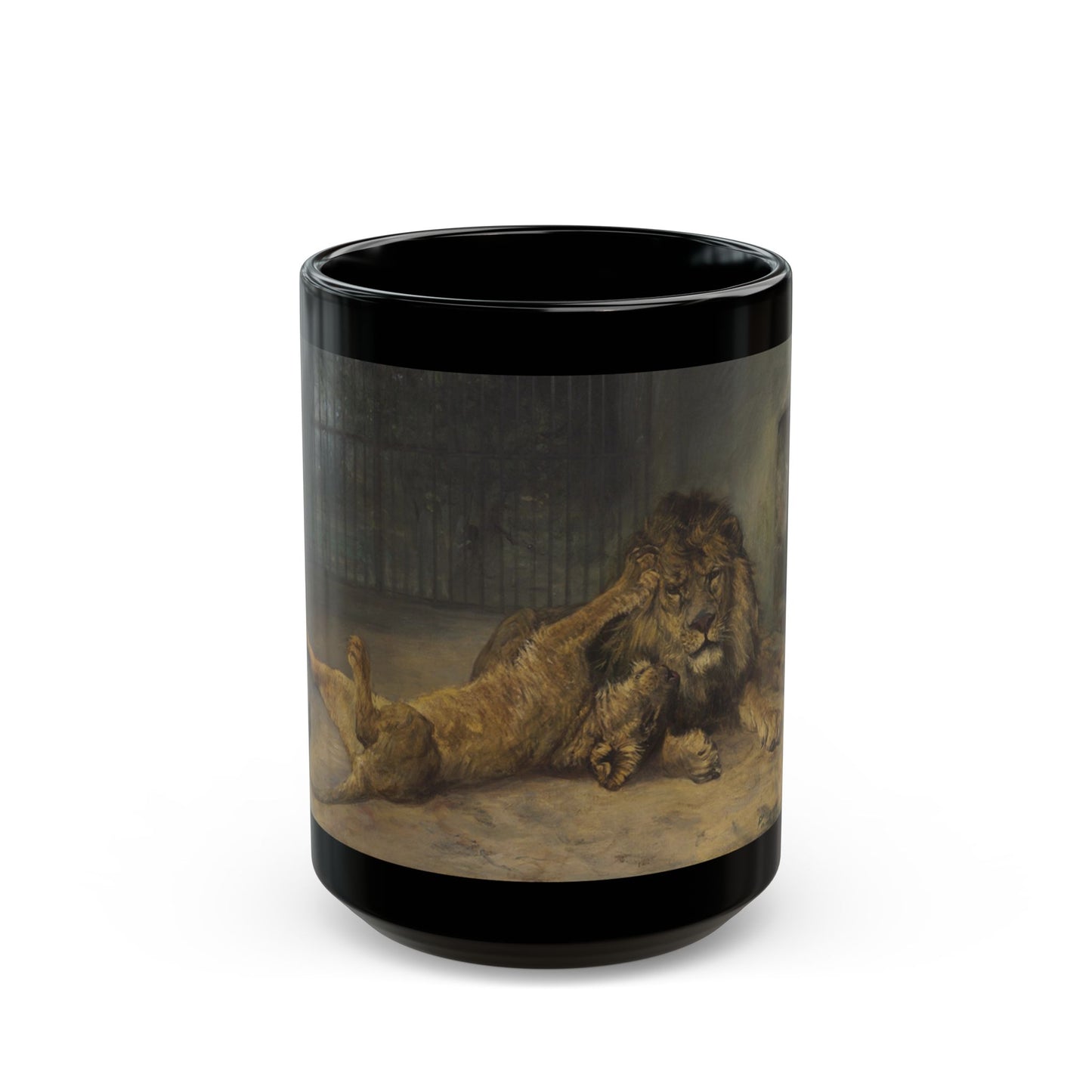 Paul Friedrich Meyerheim (1842-1915) Unwanted Affection - Black Coffee Mug-15oz-Go Mug Yourself