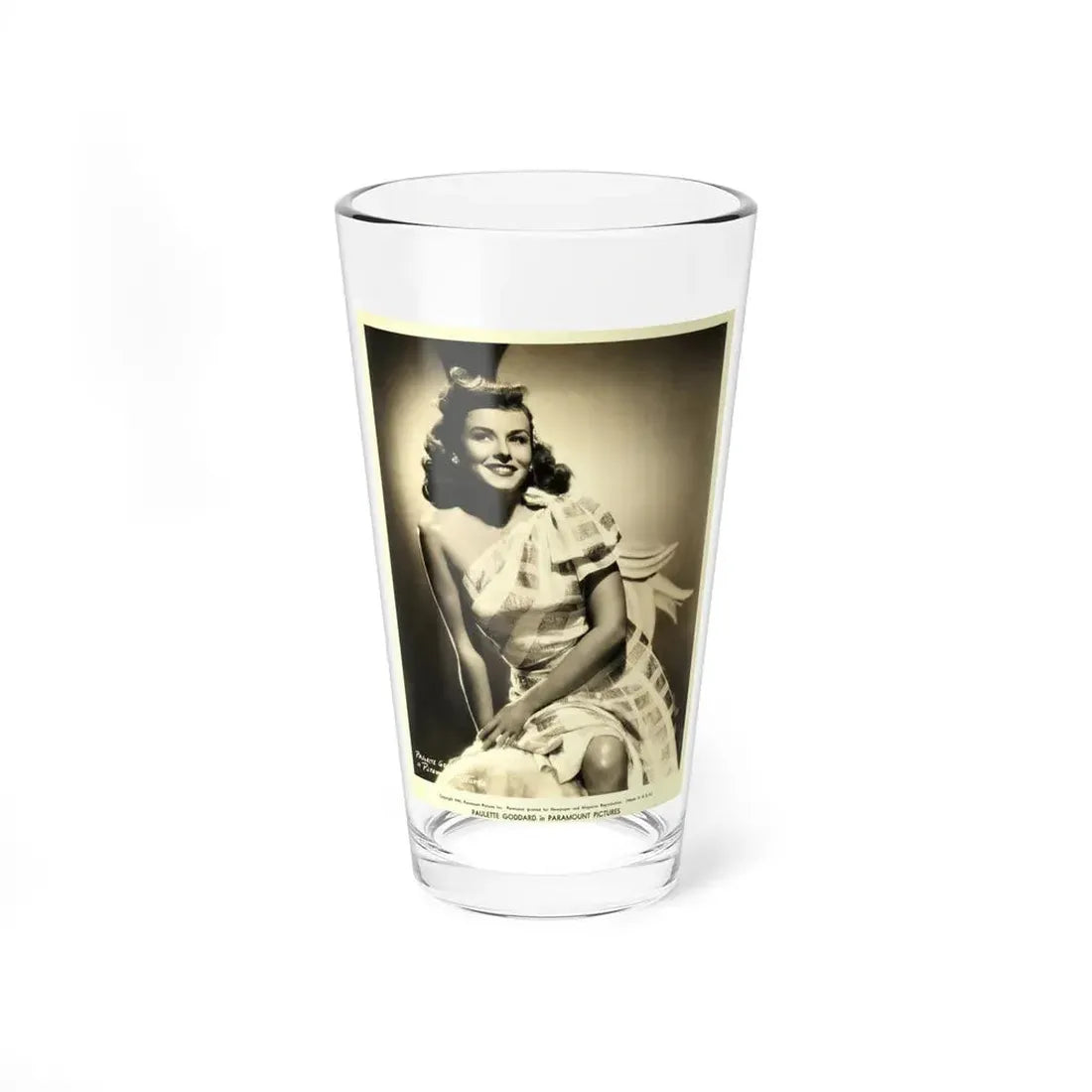 Paulette Goddard #125 (Vintage Female Icon) Pint Glass 16oz 16oz - Go Mug Yourself