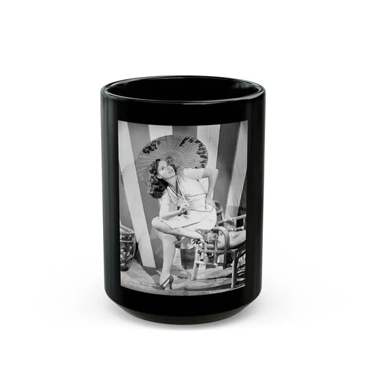 Paulette Goddard #135 (Vintage Female Icon) Black Coffee Mug 15oz - Go Mug Yourself