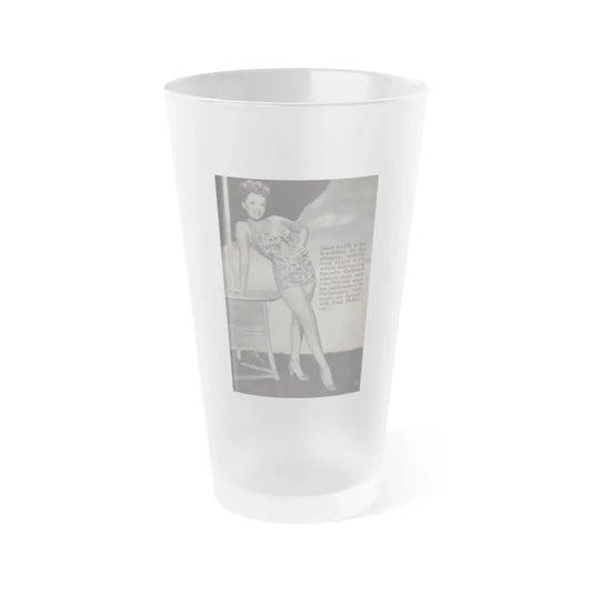 Paulette Goddard #140 - Physical Culture Pocket Mag. Oct. '46 - 1 B&W Photo (Vintage Female Icon) Frosted Pint Glass 16oz 16oz Frosted - Go Mug Yourself