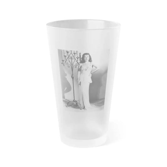Paulette Goddard #149 (Vintage Female Icon) Frosted Pint Glass 16oz 16oz Frosted - Go Mug Yourself