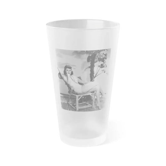 Paulette Goddard #150 (Vintage Female Icon) Frosted Pint Glass 16oz 16oz Frosted - Go Mug Yourself