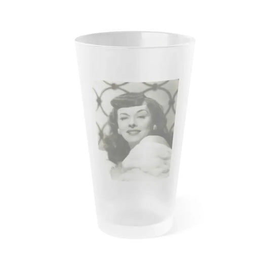 Paulette Goddard #151 (Vintage Female Icon) Frosted Pint Glass 16oz 16oz Frosted - Go Mug Yourself