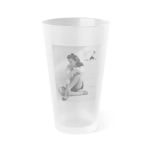 Paulette Goddard #157 (Vintage Female Icon) Frosted Pint Glass 16oz 16oz Frosted - Go Mug Yourself