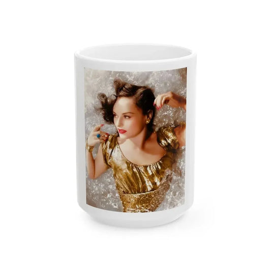 Paulette Goddard #160 (Vintage Female Icon) White Coffee Mug 15oz - Go Mug Yourself