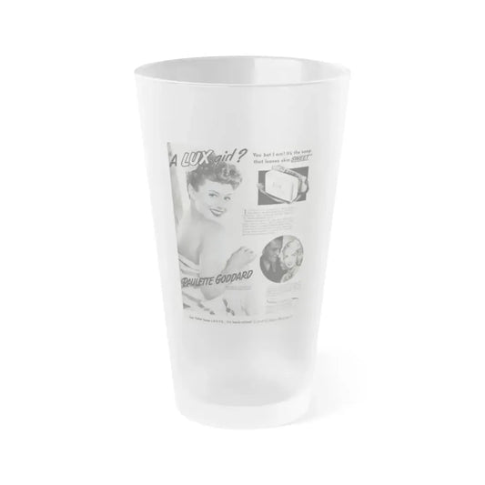 Paulette Goddard #162 - Shampoo Add (Vintage Female Icon) Frosted Pint Glass 16oz 16oz Frosted - Go Mug Yourself