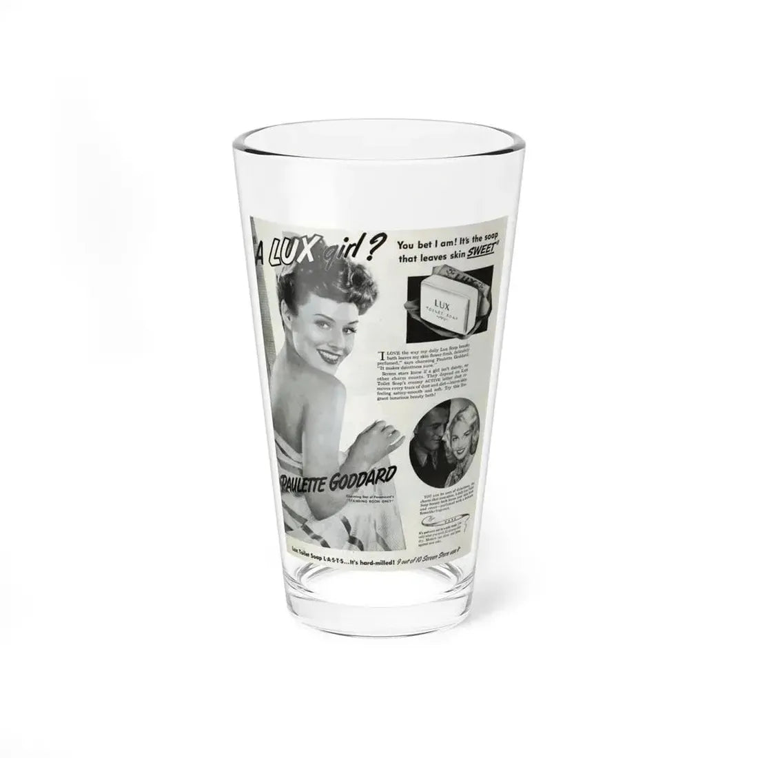 Paulette Goddard #162 - Shampoo Add (Vintage Female Icon) Pint Glass 16oz 16oz - Go Mug Yourself