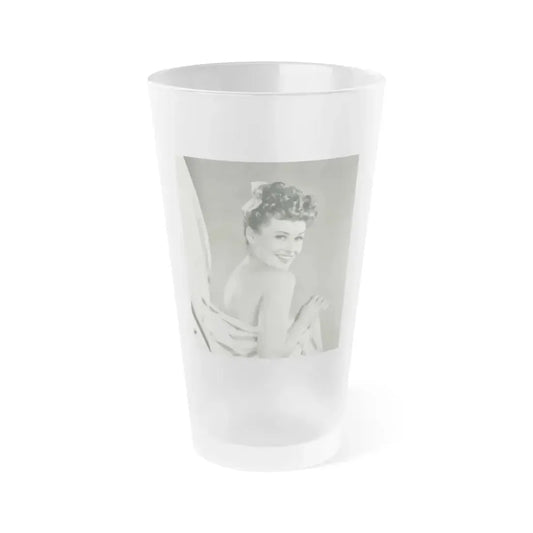Paulette Goddard #163 (Vintage Female Icon) Frosted Pint Glass 16oz 16oz Frosted - Go Mug Yourself