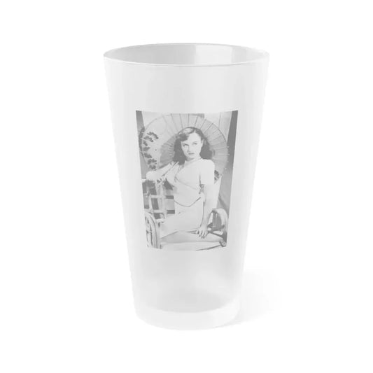 Paulette Goddard #165 (Vintage Female Icon) Frosted Pint Glass 16oz 16oz Frosted - Go Mug Yourself