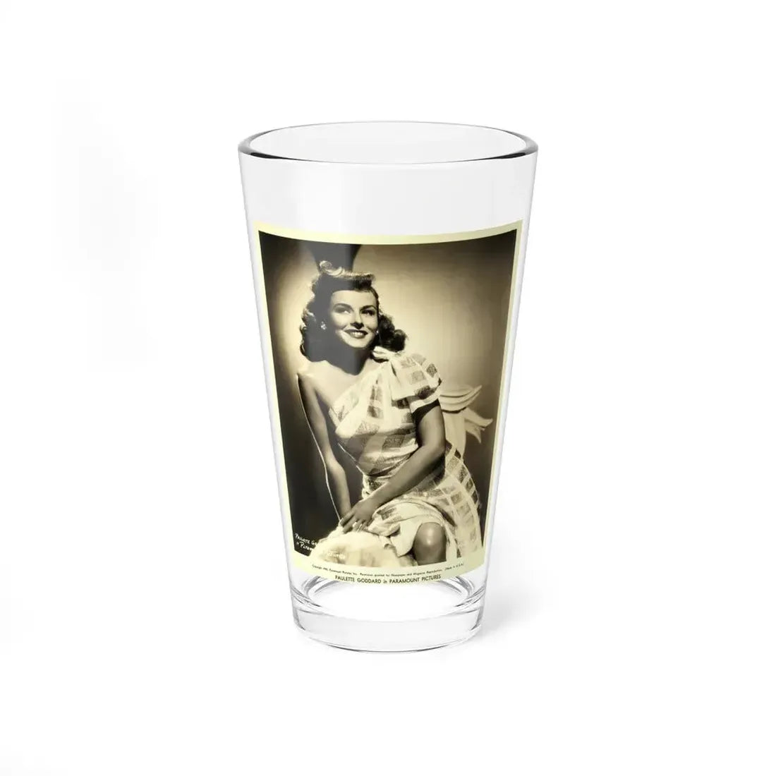 Paulette Goddard #183 (Vintage Female Icon) Pint Glass 16oz 16oz - Go Mug Yourself
