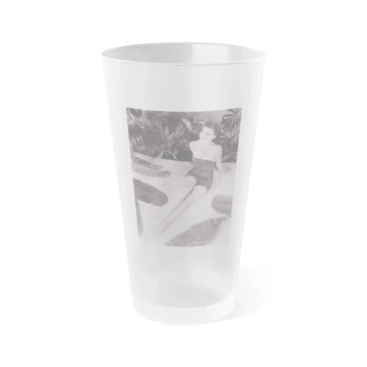 Paulette Goddard #190 (Vintage Female Icon) Frosted Pint Glass 16oz 16oz Frosted - Go Mug Yourself