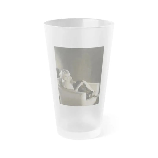 Paulette Goddard #201 (Vintage Female Icon) Frosted Pint Glass 16oz 16oz Frosted - Go Mug Yourself