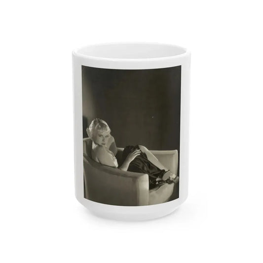 Paulette Goddard #201 (Vintage Female Icon) White Coffee Mug 15oz - Go Mug Yourself