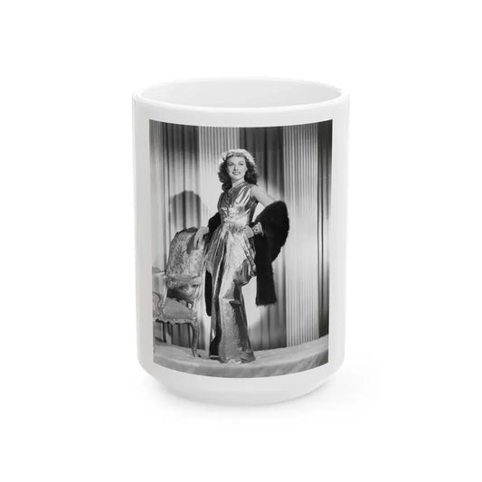 Paulette Goddard #202 (Vintage Female Icon) White Coffee Mug 15oz - Go Mug Yourself