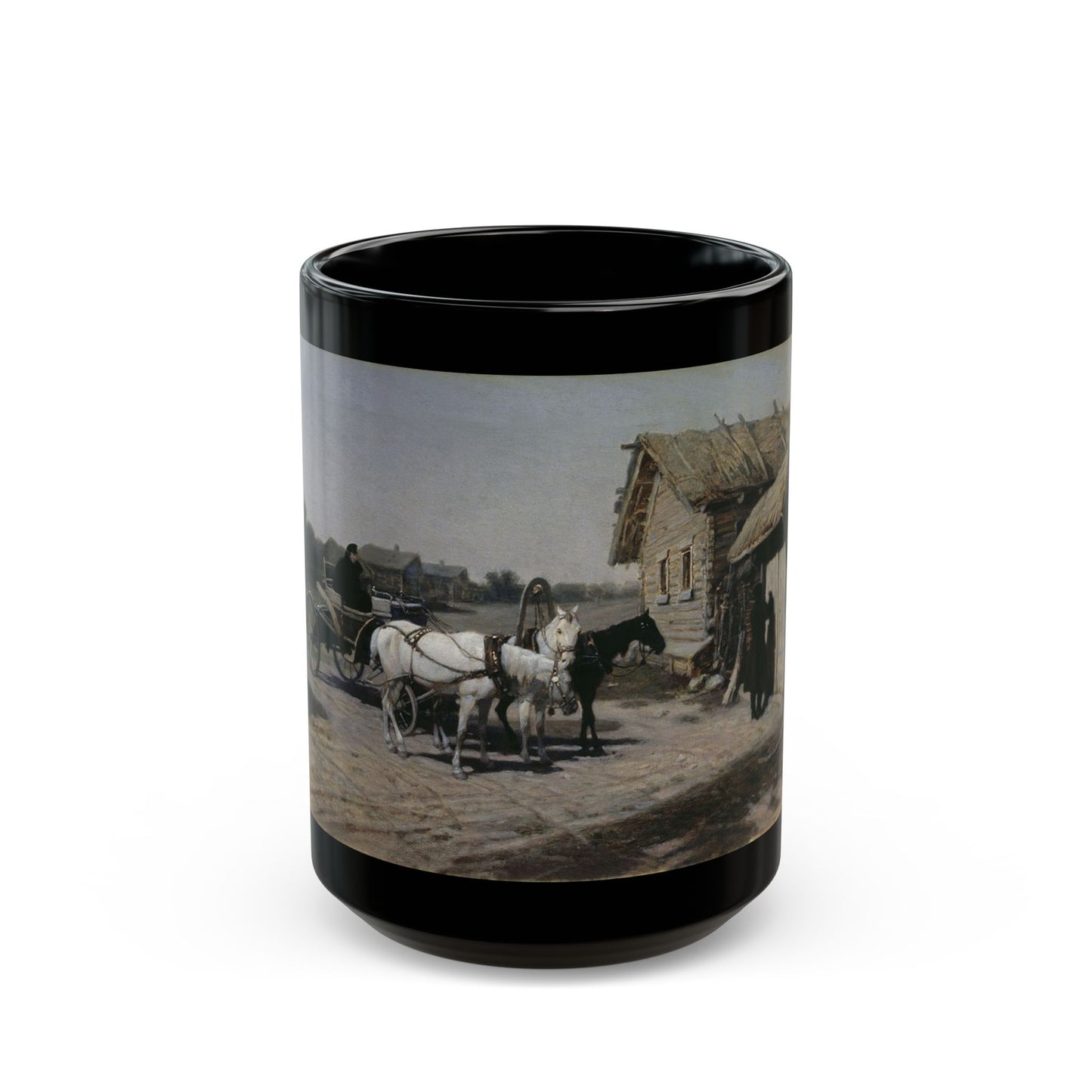 Pavel Osipovich Kovalevsky (1843-1903) White Night - Black Coffee Mug-15oz-Go Mug Yourself