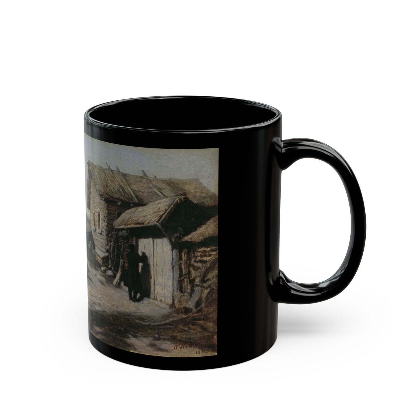 Pavel Osipovich Kovalevsky (1843-1903) White Night - Black Coffee Mug-Go Mug Yourself