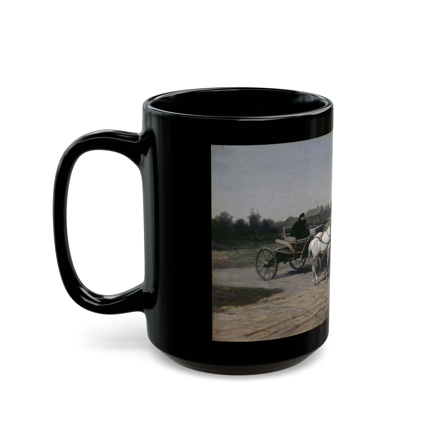Pavel Osipovich Kovalevsky (1843-1903) White Night - Black Coffee Mug-Go Mug Yourself