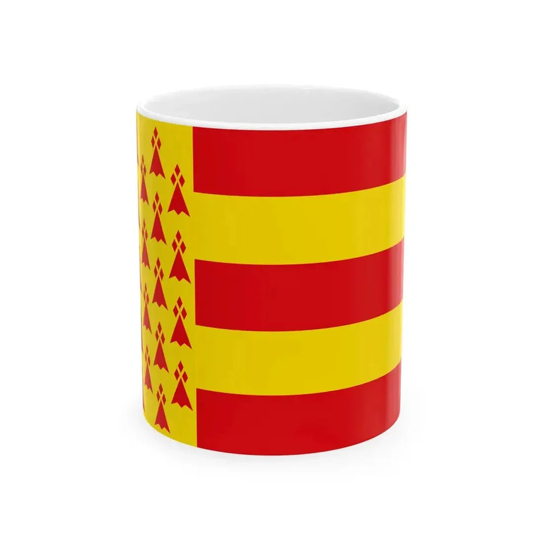 Pays Bigouden traditional district flag (France) White Coffee Mug 11oz - Go Mug Yourself
