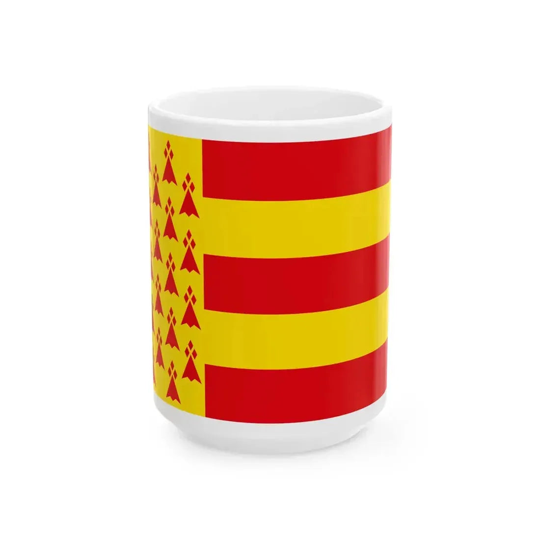 Pays Bigouden traditional district flag (France) White Coffee Mug 15oz - Go Mug Yourself