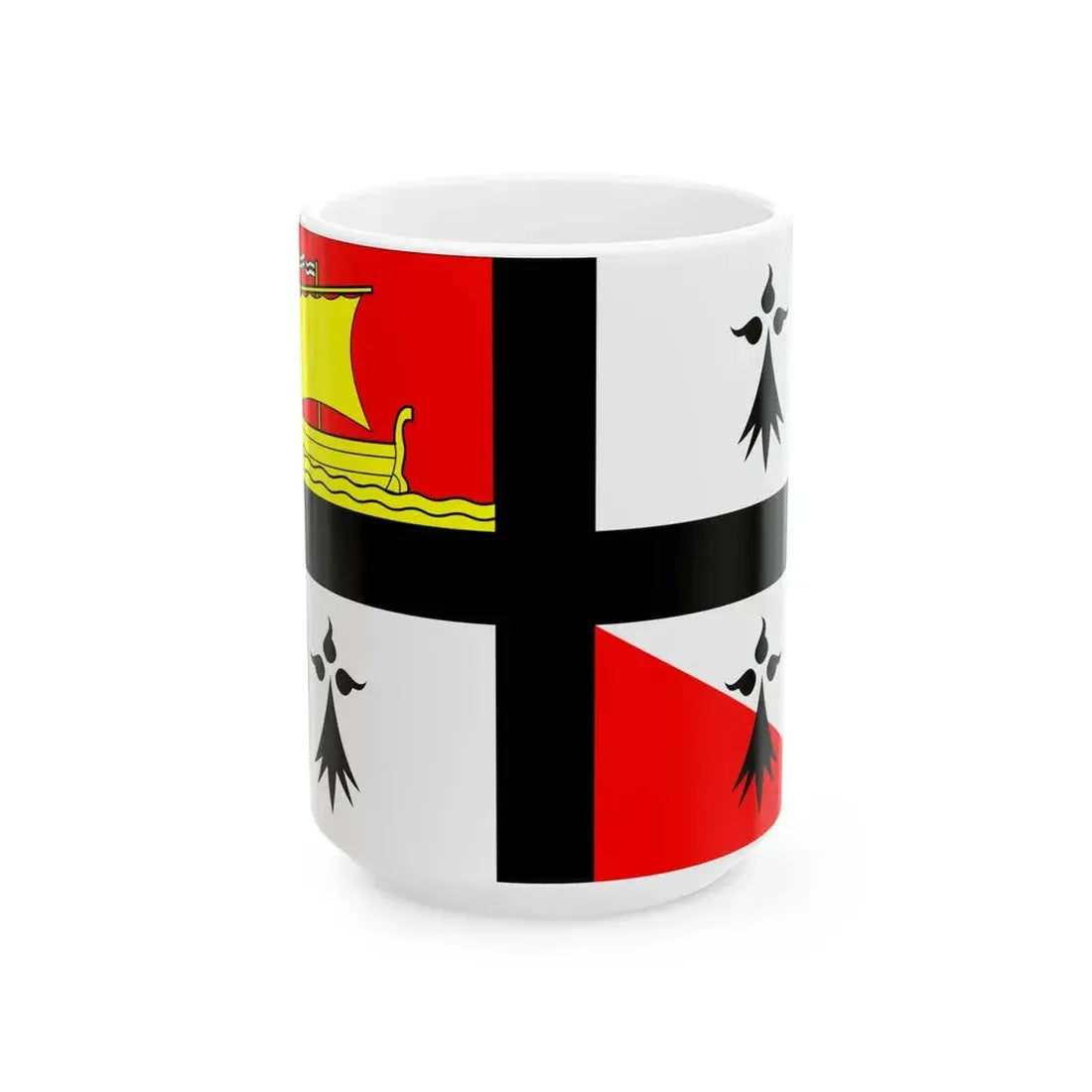 Pays de Guerande Flag (France) White Coffee Mug 15oz - Go Mug Yourself