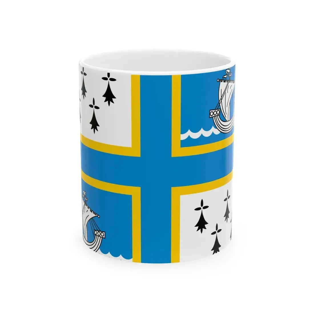 Pays de Redon traditional district flag (France) White Coffee Mug 11oz - Go Mug Yourself
