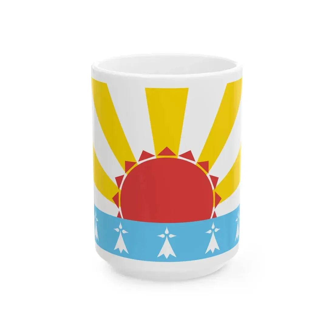 Pays Rouzig traditional district flag (France) White Coffee Mug 15oz - Go Mug Yourself