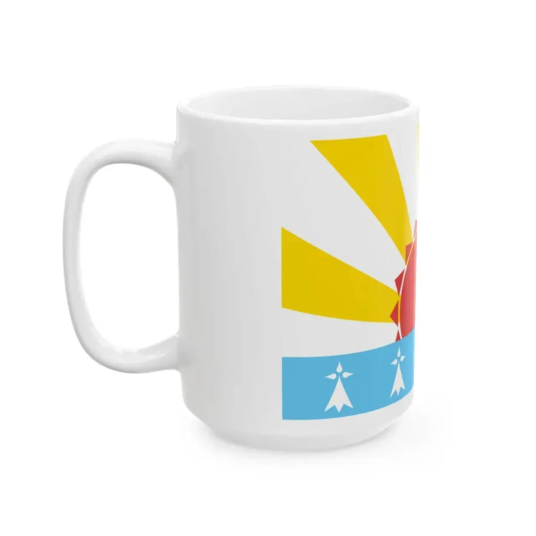Pays Rouzig traditional district flag (France) White Coffee Mug - Go Mug Yourself