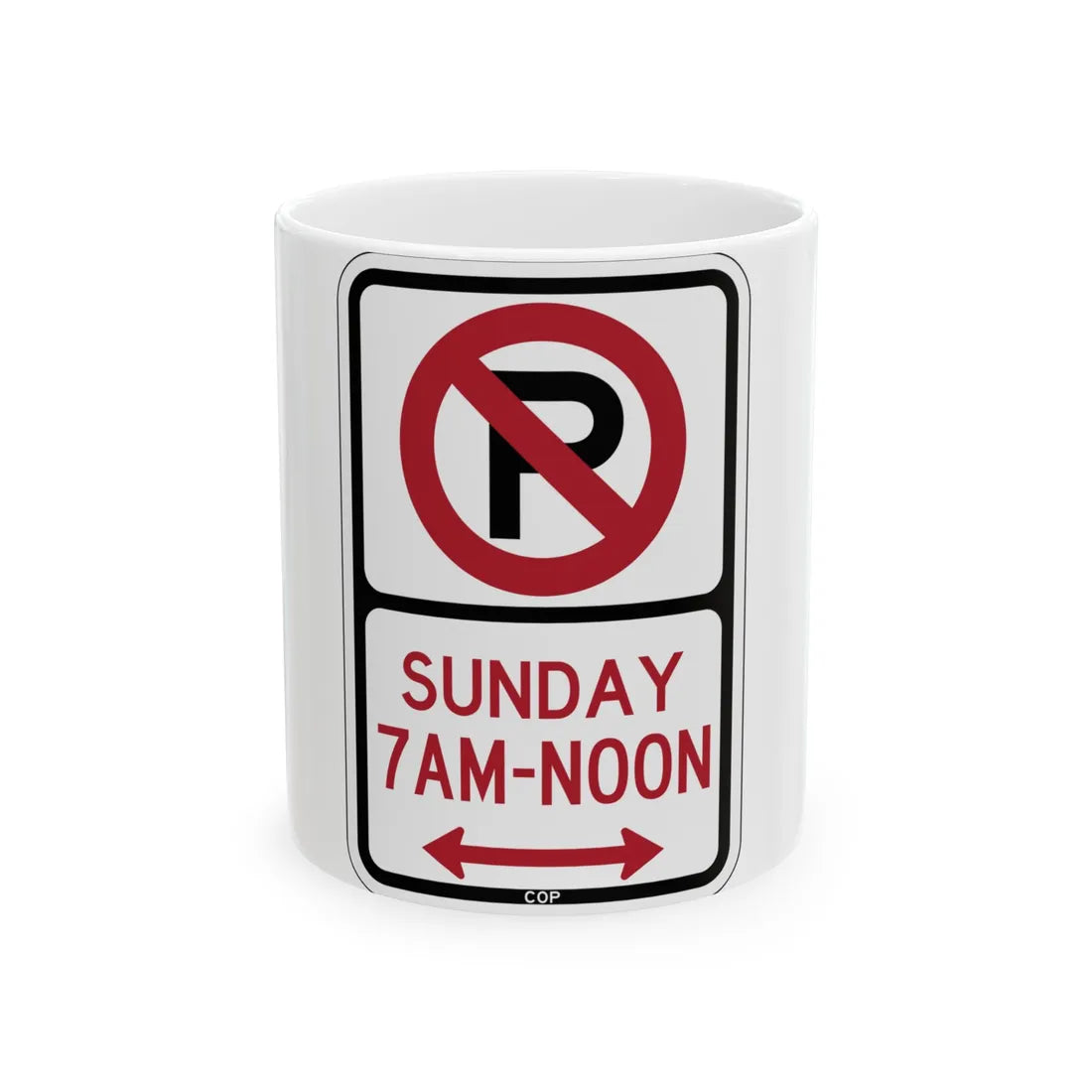 PBOT Road sign P1265D (Oregon) (Road Sign) White Coffee Mug 11oz - Go Mug Yourself