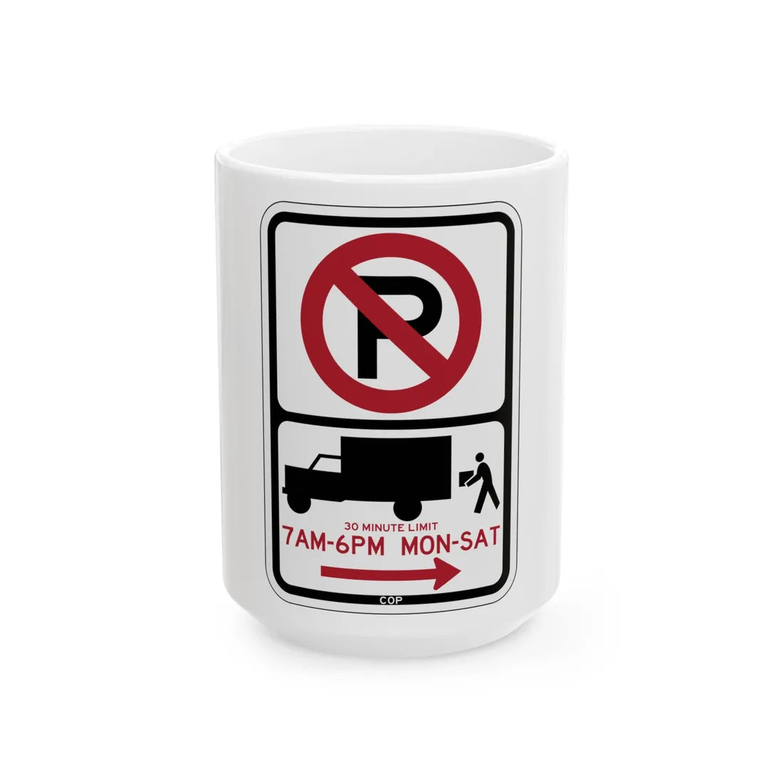 PBOT Road sign P2020R (Oregon) (Road Sign) White Coffee Mug 15oz - Go Mug Yourself