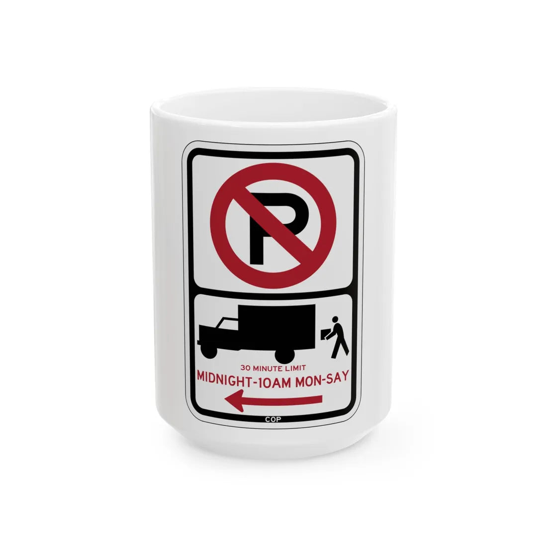 PBOT Road sign P2026L (Oregon) (Road Sign) White Coffee Mug 15oz - Go Mug Yourself