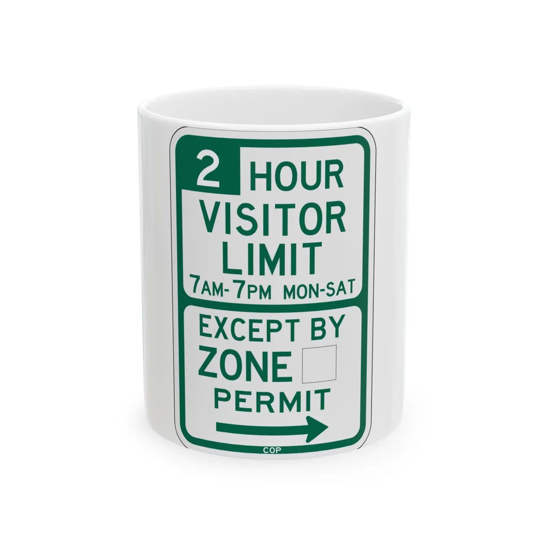 PBOT Road sign P4452R (Oregon) (Road Sign) White Coffee Mug 11oz - Go Mug Yourself